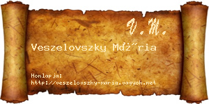 Veszelovszky Mária névjegykártya